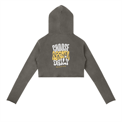 Women's Vintage Washed Raw Edge Hoodie