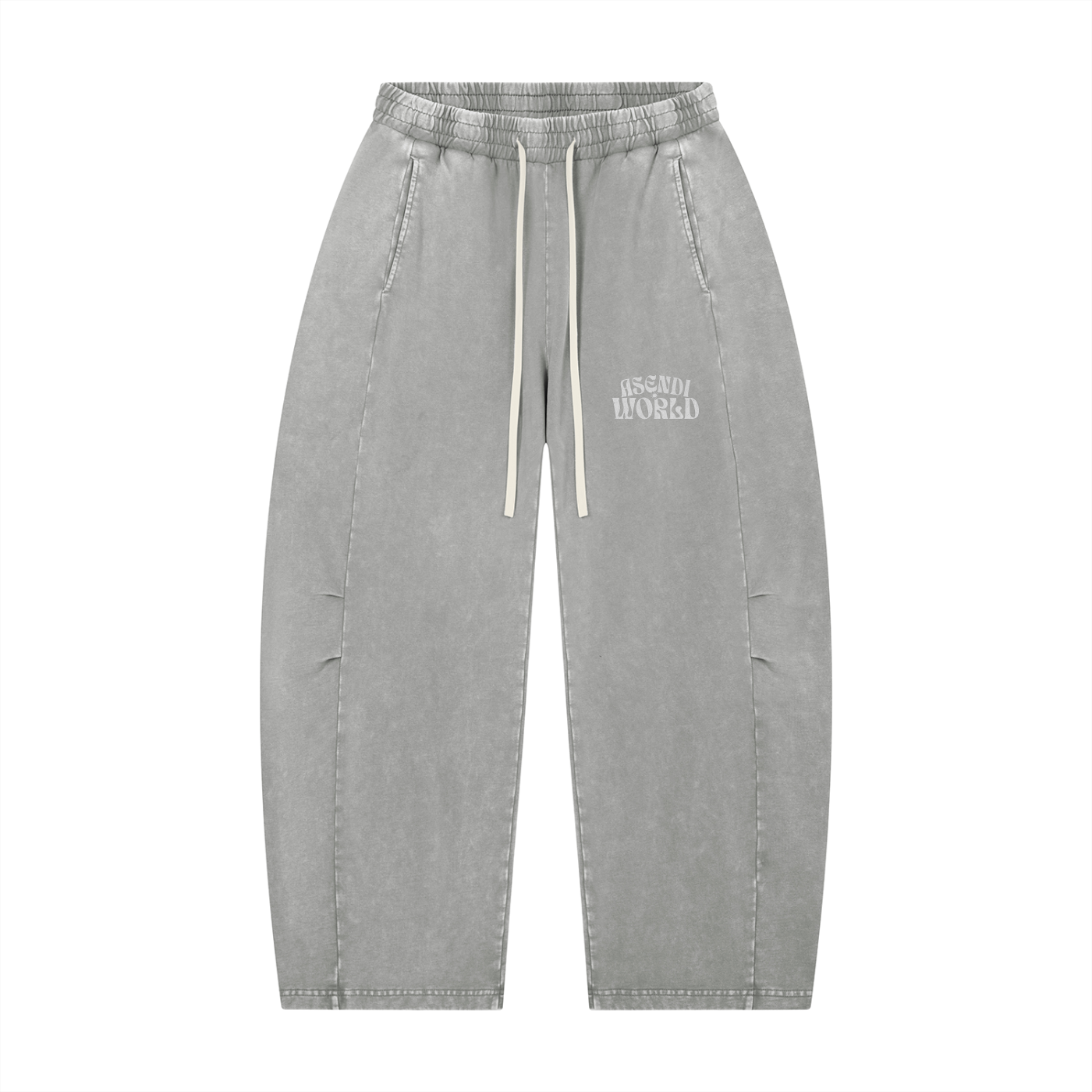 Unisex Mineral Wash Barrel Leg Pants