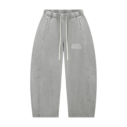 Unisex Mineral Wash Barrel Leg Pants