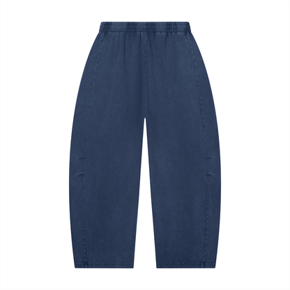 Unisex Mineral Wash Barrel Leg Pants