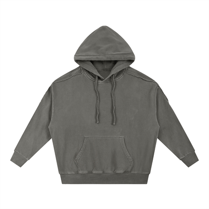 Unisex Snow Washed Tape Raw Edge Hoodie