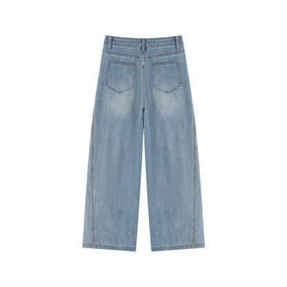 Vintage Wash High Rise Wide Leg Jeans