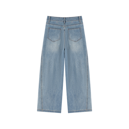 Vintage Wash High Rise Wide Leg Jeans