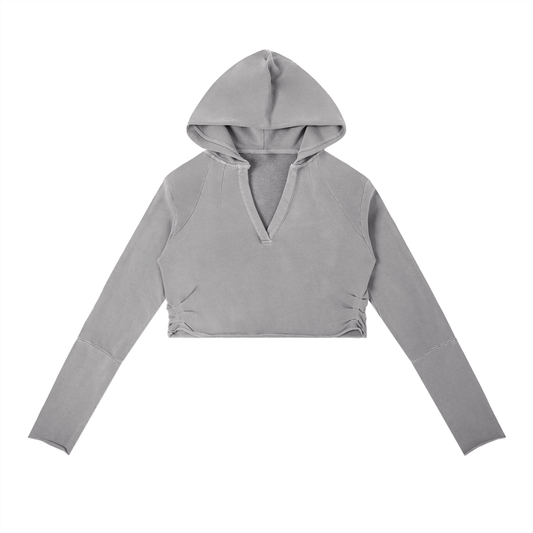 Women's Vintage Washed Raw Edge Hoodie