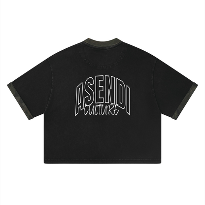 Mineral Washed Boxy Panel T-Shirt