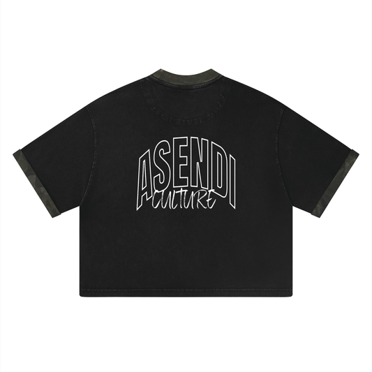 Mineral Washed Boxy Panel T-Shirt