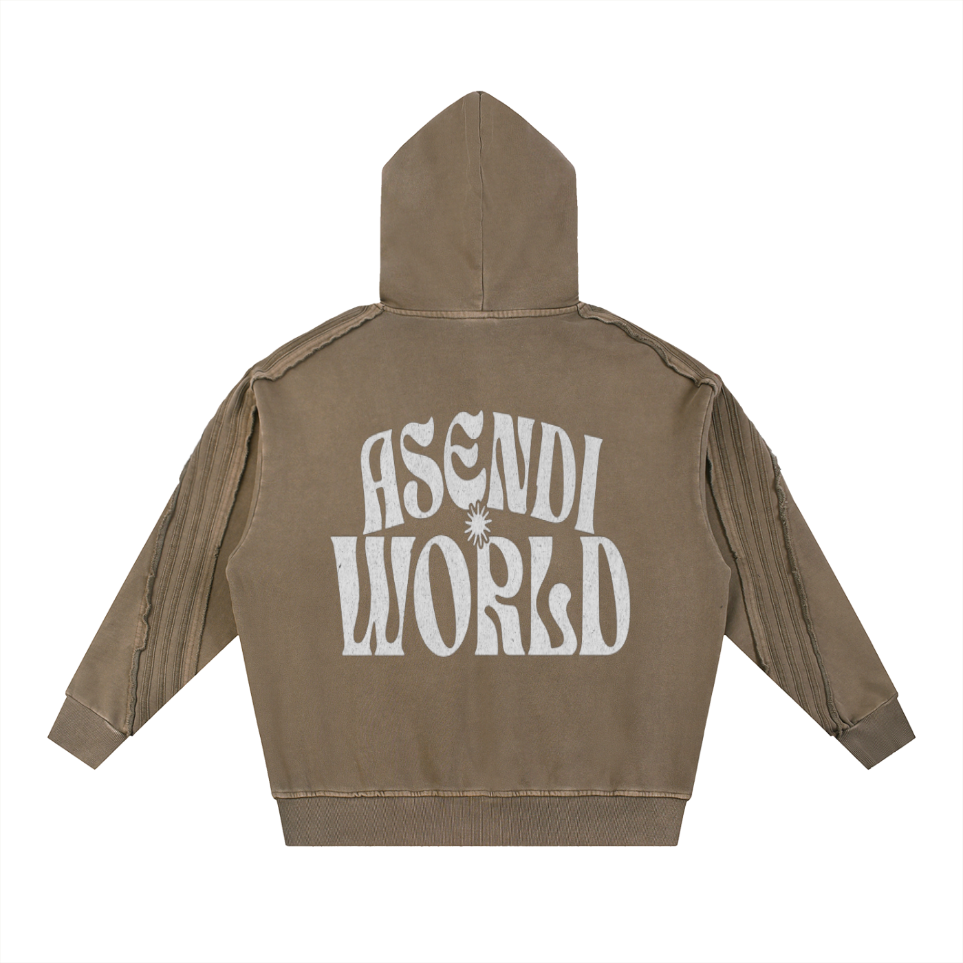 Unisex Snow Washed Tape Raw Edge Hoodie