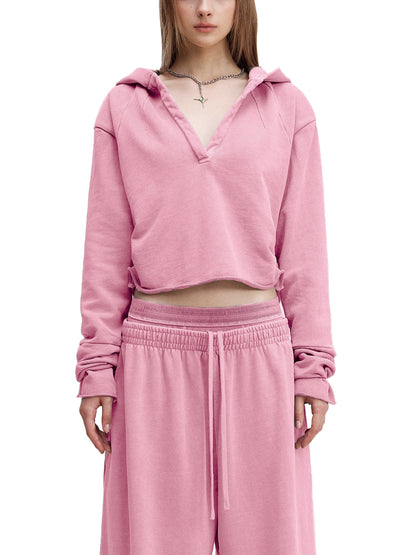 Women's Vintage Washed Raw Edge Hoodie