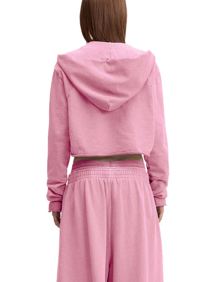 Women's Vintage Washed Raw Edge Hoodie