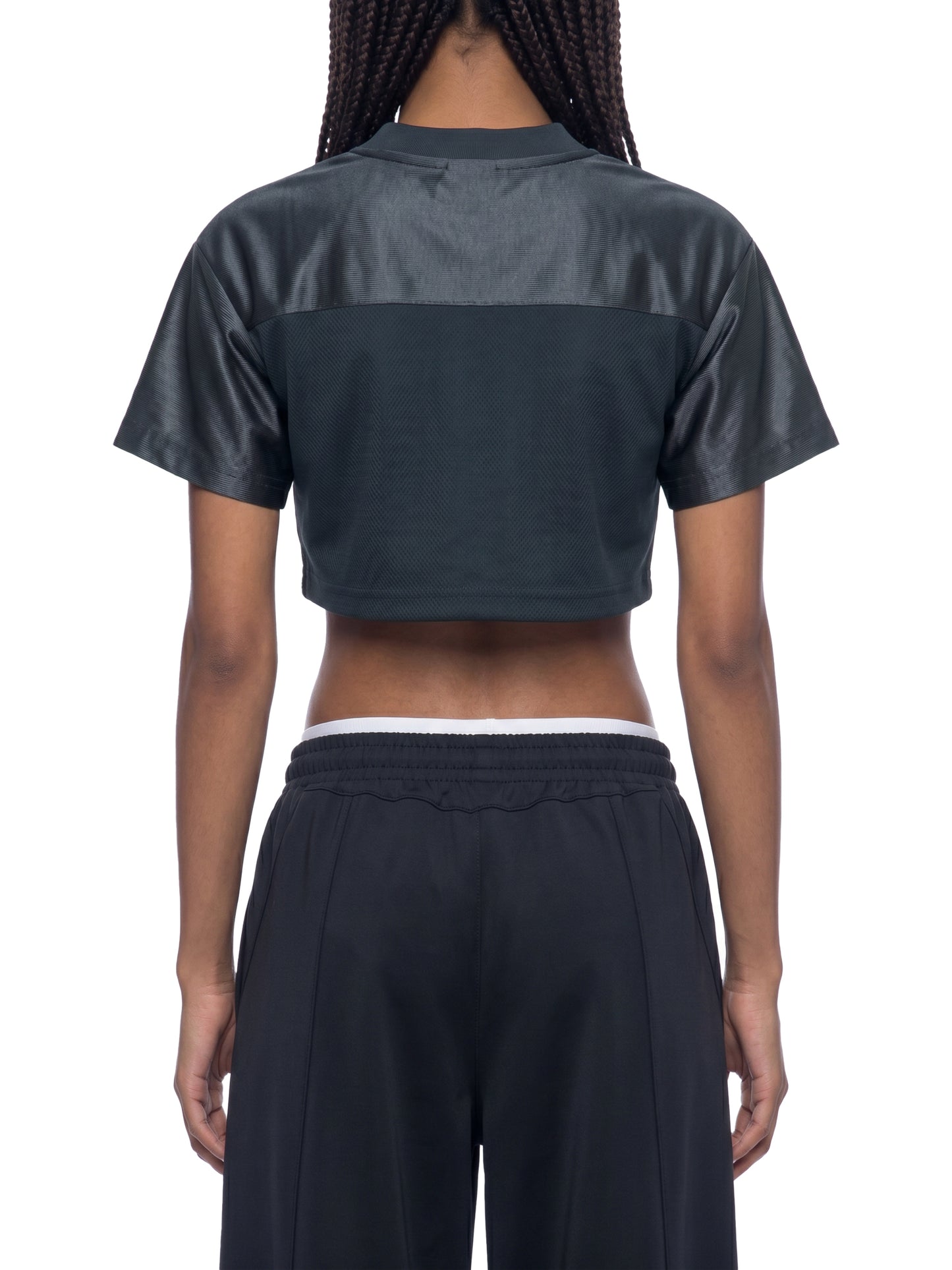 Cropped Paneled V-Neck Jersey
